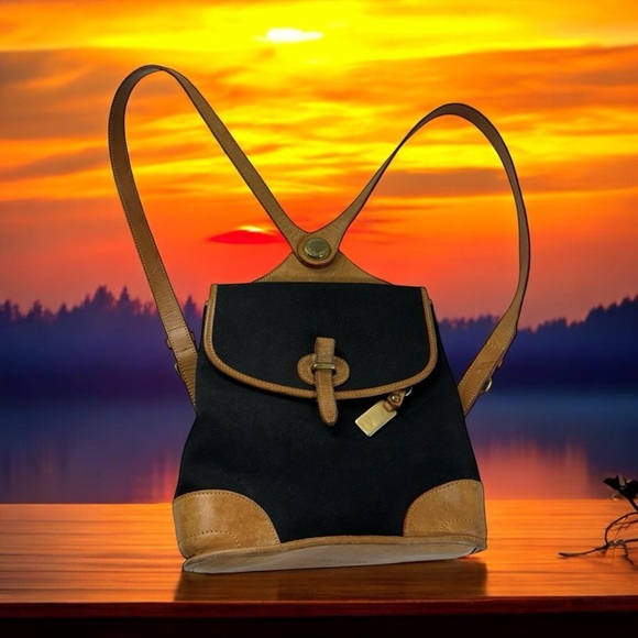 Vintage Dooney & Bourke Canvas & Leather Backpack